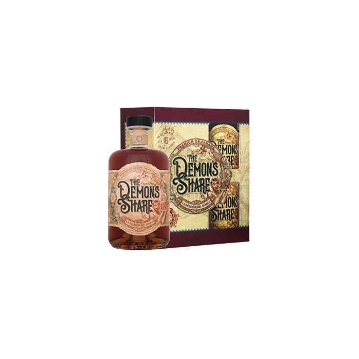 Rhum "The Demon's Share" 6 ans Panama en coffret 2 verres