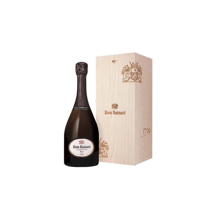 Champagne Dom Ruinart Rosé 2009 en caisse bois